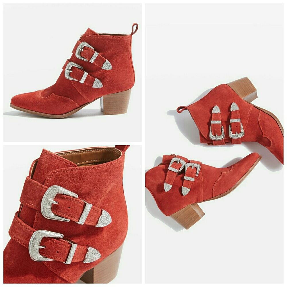 Buckle ankle boots